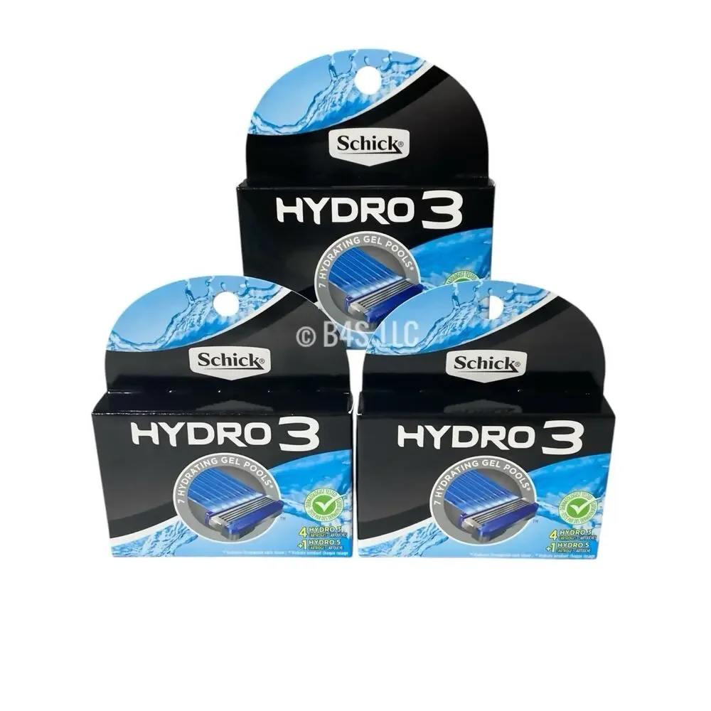 Schick Hydro 3 Refill Cartridges 5Ct (4+1 Hydro5) Pack of 3